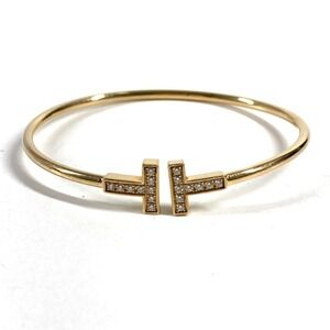TIFFANY & CO. 18k Gold Diamond Charm Bracelet